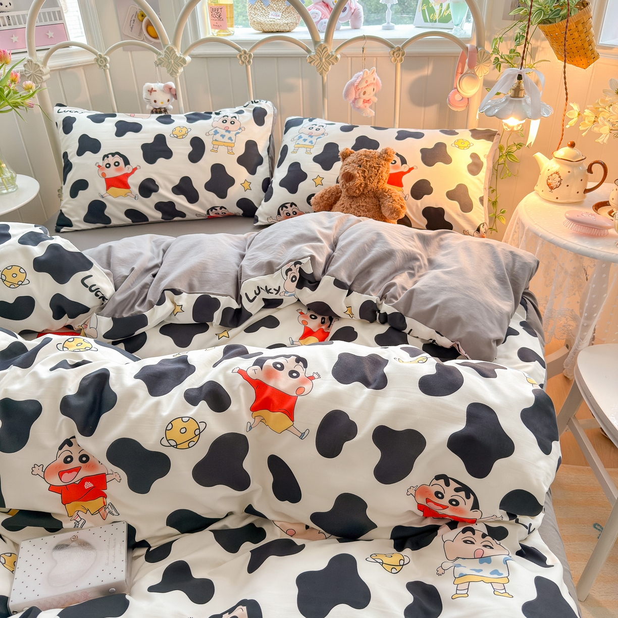 91家纺网 家纺一手货源 找家纺 卡斯诺家纺馆 2026新款卡通水洗云朵棉四件套下载文件包含买家秀 动感涂鸭