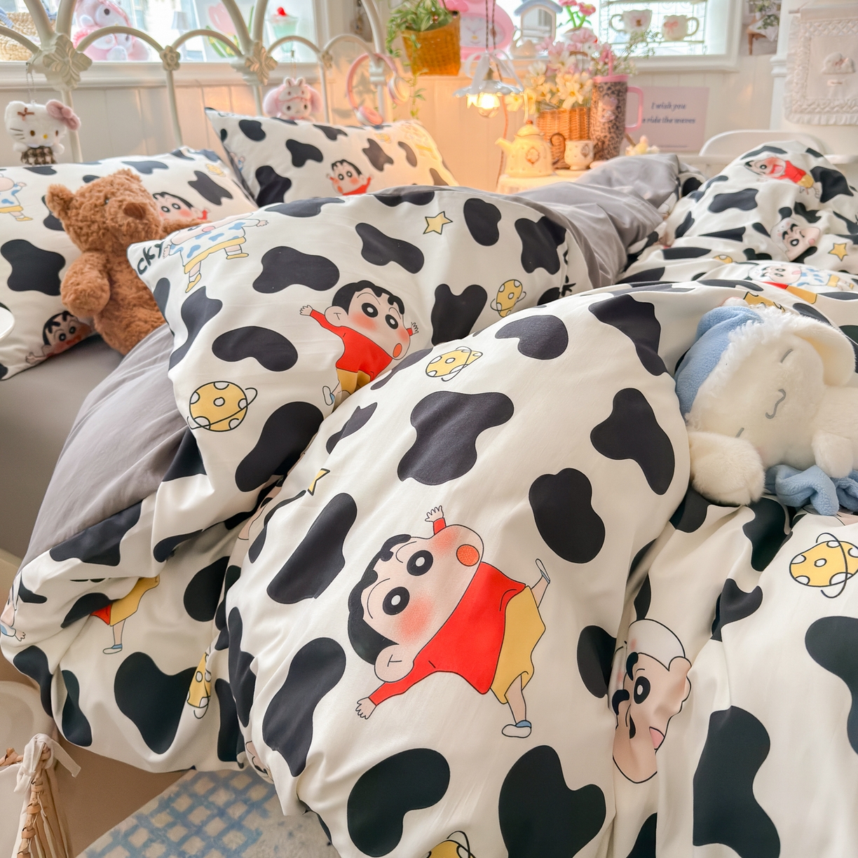 91家纺网 家纺一手货源 找家纺 卡斯诺家纺馆 2026新款卡通水洗云朵棉四件套下载文件包含买家秀 动感涂鸭