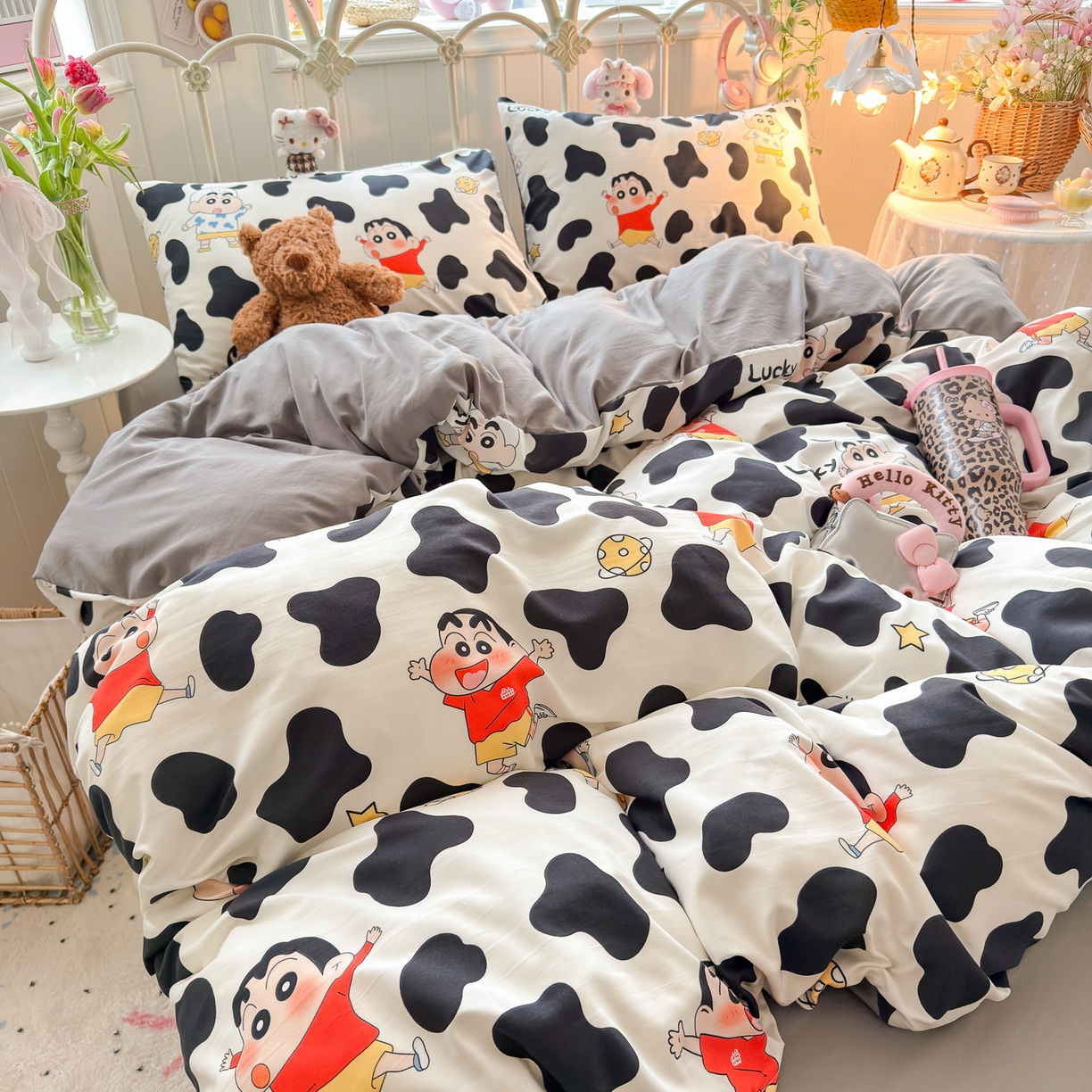 91家纺网 家纺一手货源 找家纺 卡斯诺家纺馆 2026新款卡通水洗云朵棉四件套下载文件包含买家秀 动感涂鸭