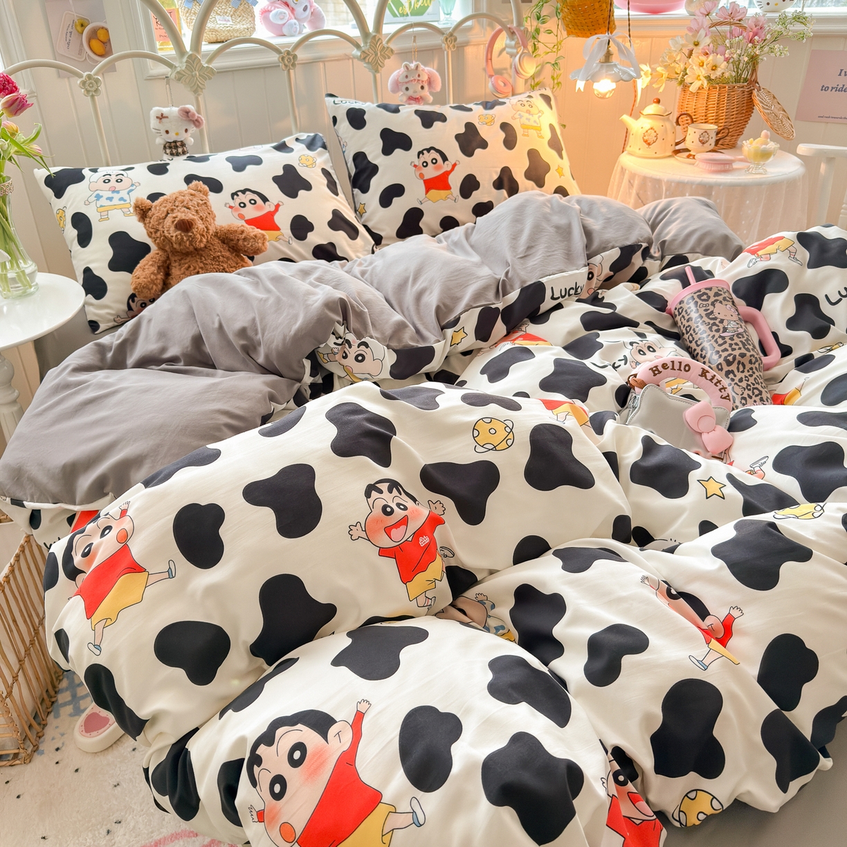 91家纺网 家纺一手货源 找家纺 卡斯诺家纺馆 2026新款卡通水洗云朵棉四件套下载文件包含买家秀 动感涂鸭