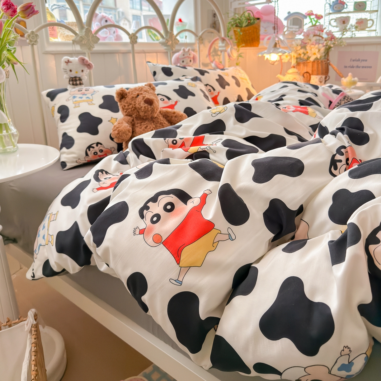 91家纺网 家纺一手货源 找家纺 卡斯诺家纺馆 2026新款卡通水洗云朵棉四件套下载文件包含买家秀 动感涂鸭