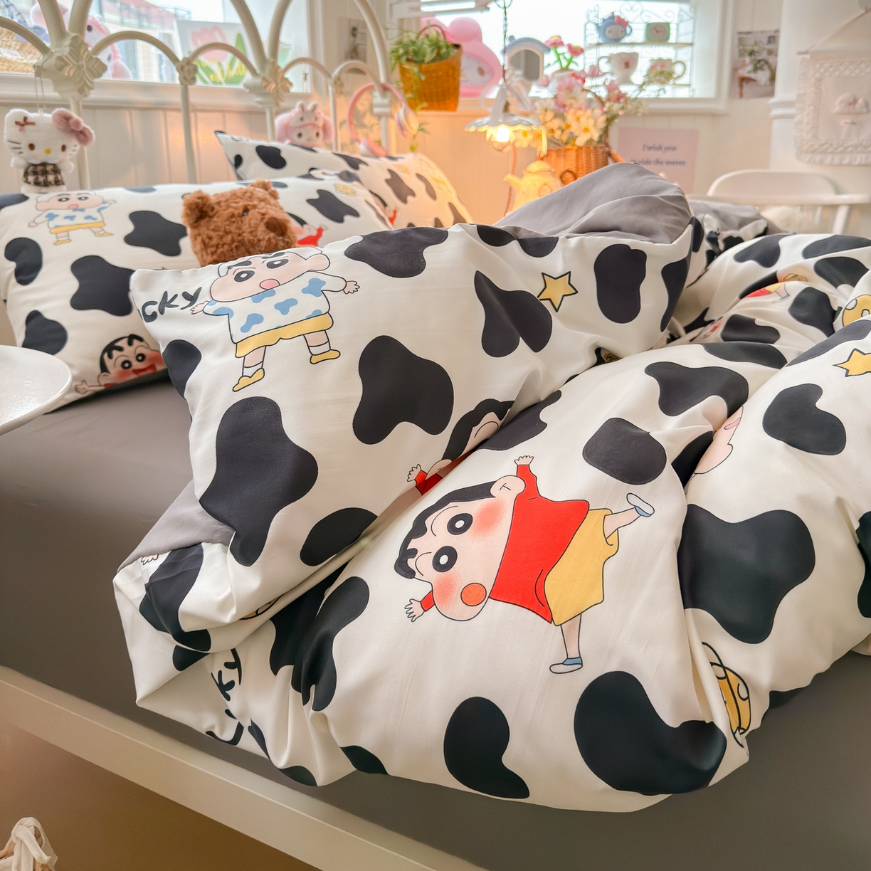 91家纺网 家纺一手货源 找家纺 卡斯诺家纺馆 2026新款卡通水洗云朵棉四件套下载文件包含买家秀 动感涂鸭