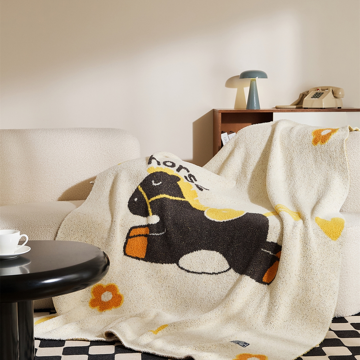 91家纺网 家纺一手货源 找家纺 （总）暖绵绵家纺 2026新款半边绒小马针织毯-星澄（本款券后/折后零售价不得低于173元）