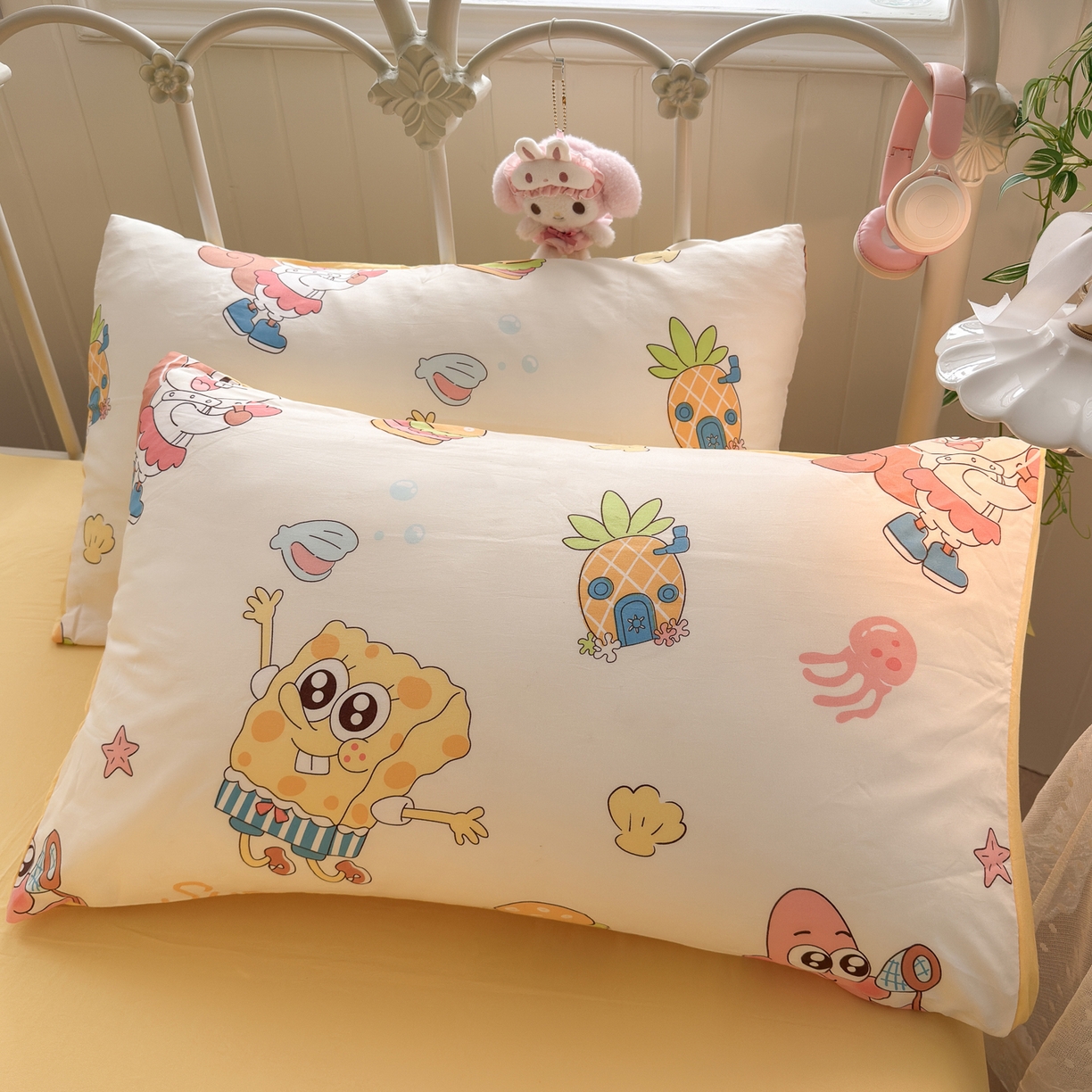 91家纺网 家纺一手货源 找家纺 卡斯诺家纺馆 2026新款卡通水洗云朵棉四件套下载文件包含买家秀 海绵宝宝