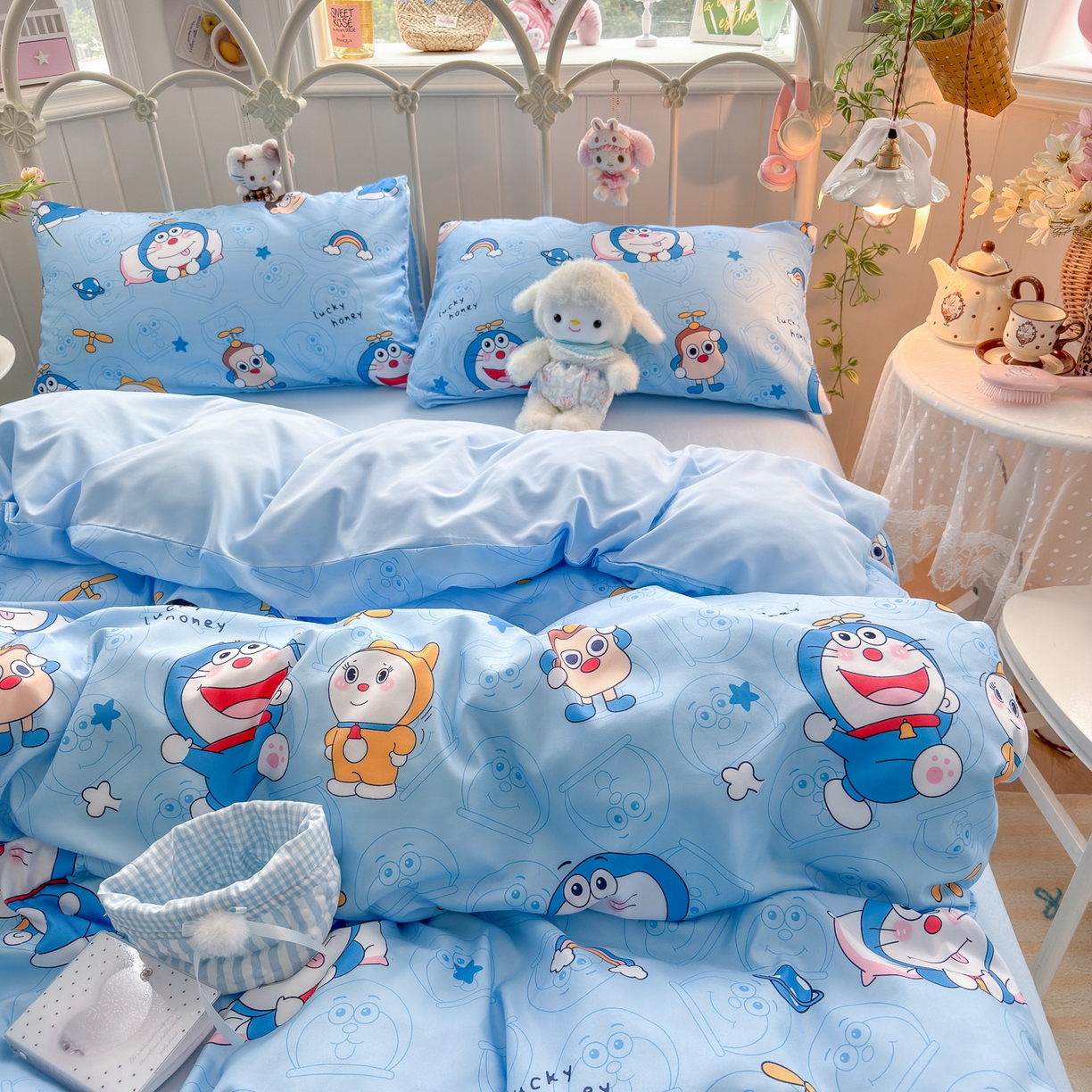 91家纺网 家纺一手货源 找家纺 卡斯诺家纺馆 2026新款卡通水洗云朵棉四件套下载文件包含买家秀 机器猫