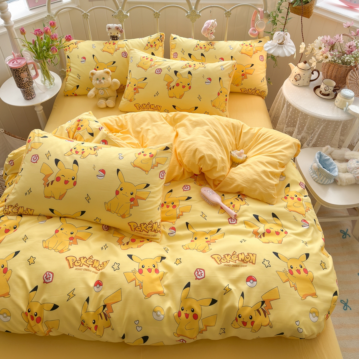 卡斯诺家纺馆 2026新款卡通水洗云朵棉四件套下载文件包含买家秀 闪电宝宝