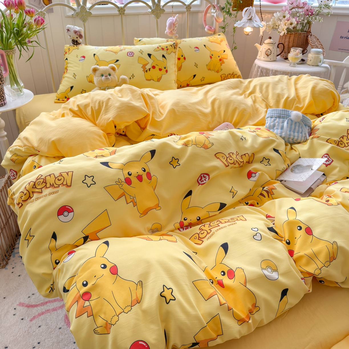 91家纺网 家纺一手货源 找家纺 卡斯诺家纺馆 2026新款卡通水洗云朵棉四件套下载文件包含买家秀 闪电宝宝