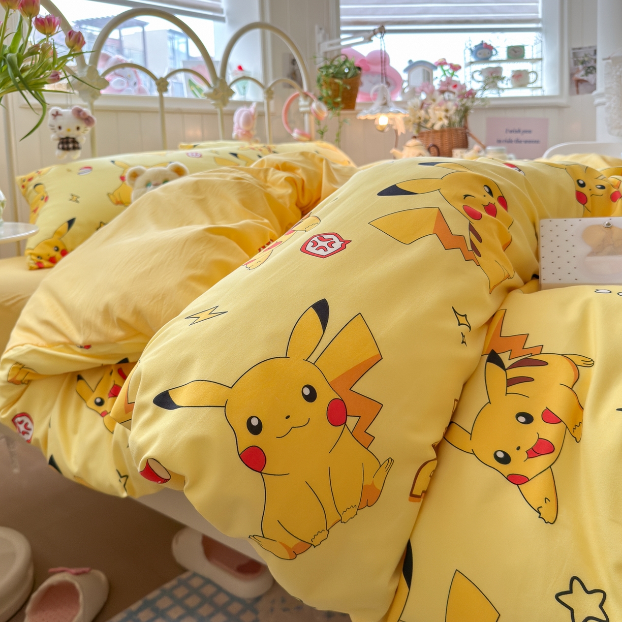 91家纺网 家纺一手货源 找家纺 卡斯诺家纺馆 2026新款卡通水洗云朵棉四件套下载文件包含买家秀 闪电宝宝