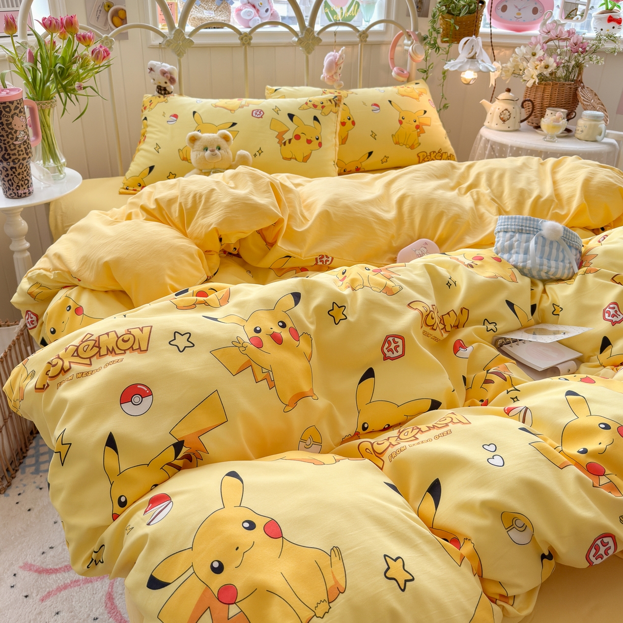 91家纺网 家纺一手货源 找家纺 卡斯诺家纺馆 2026新款卡通水洗云朵棉四件套下载文件包含买家秀 闪电宝宝