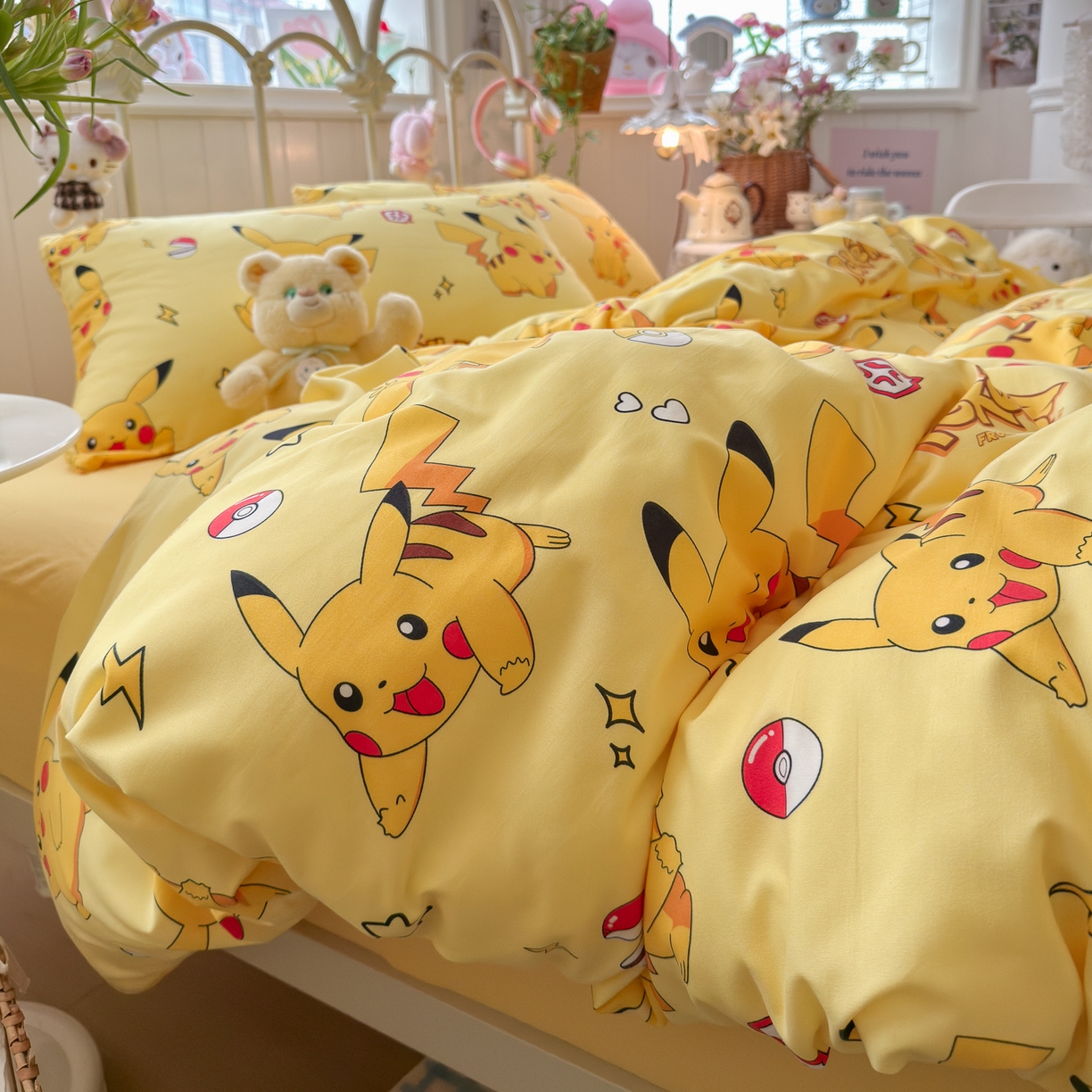 91家纺网 家纺一手货源 找家纺 卡斯诺家纺馆 2026新款卡通水洗云朵棉四件套下载文件包含买家秀 闪电宝宝