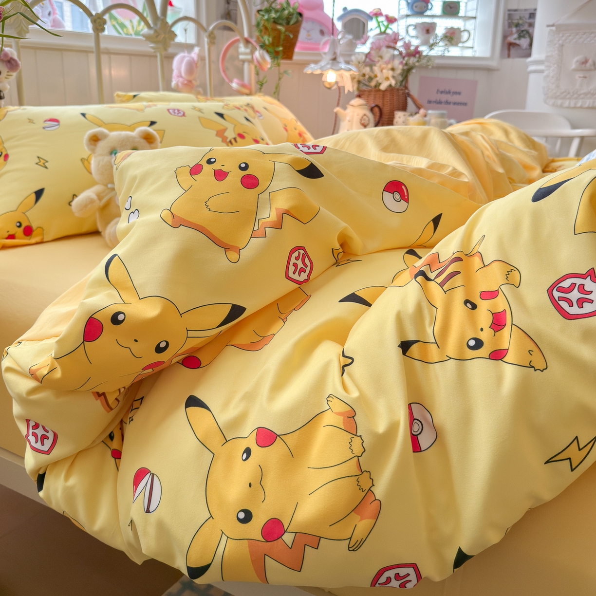 91家纺网 家纺一手货源 找家纺 卡斯诺家纺馆 2026新款卡通水洗云朵棉四件套下载文件包含买家秀 闪电宝宝