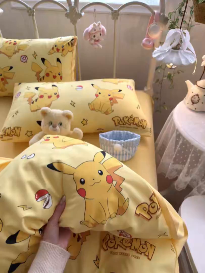 91家纺网 家纺一手货源 找家纺 卡斯诺家纺馆 2026新款卡通水洗云朵棉四件套下载文件包含买家秀 闪电宝宝