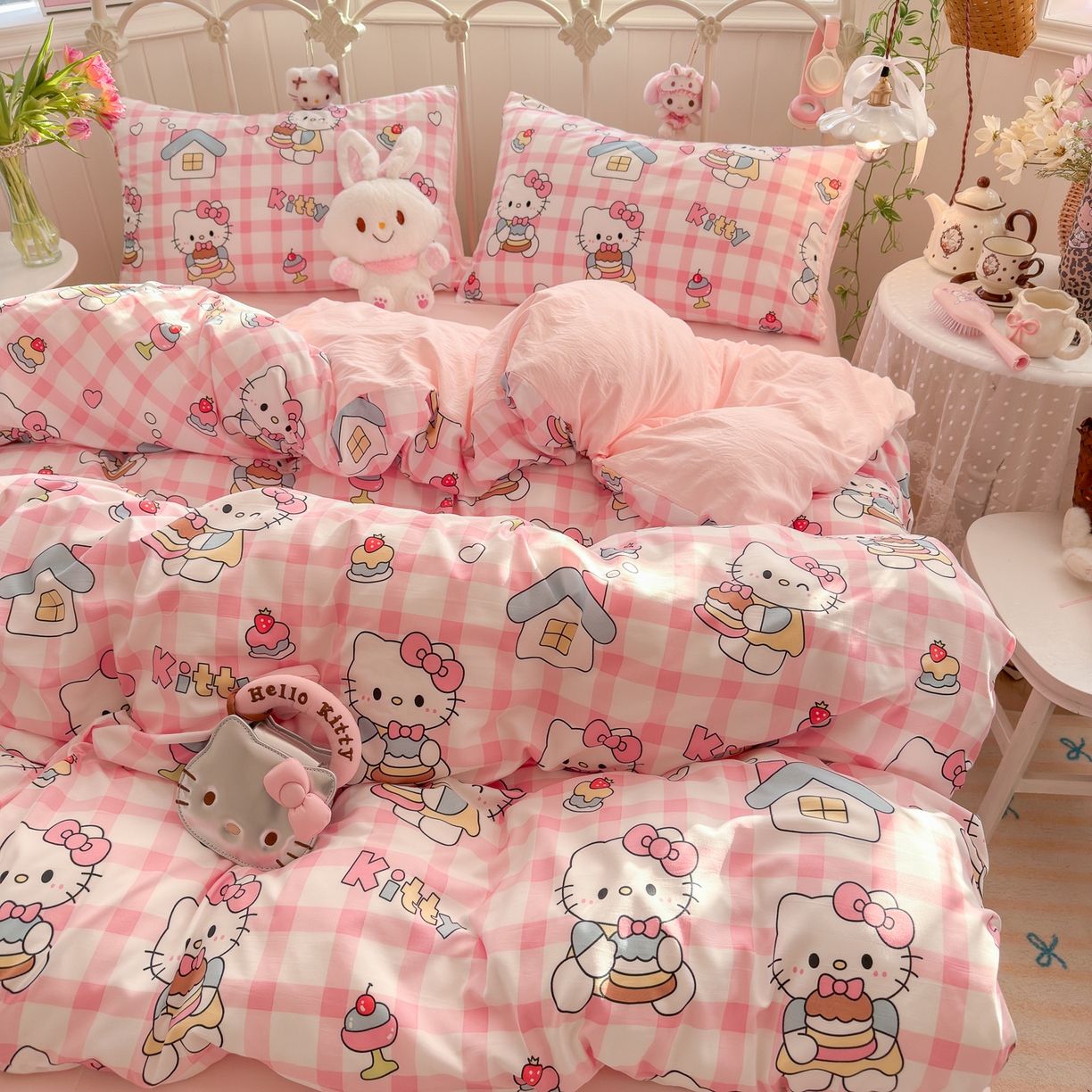 91家纺网 家纺一手货源 找家纺 卡斯诺家纺馆 2026新款卡通水洗云朵棉四件套下载文件包含买家秀 甜梦小喵