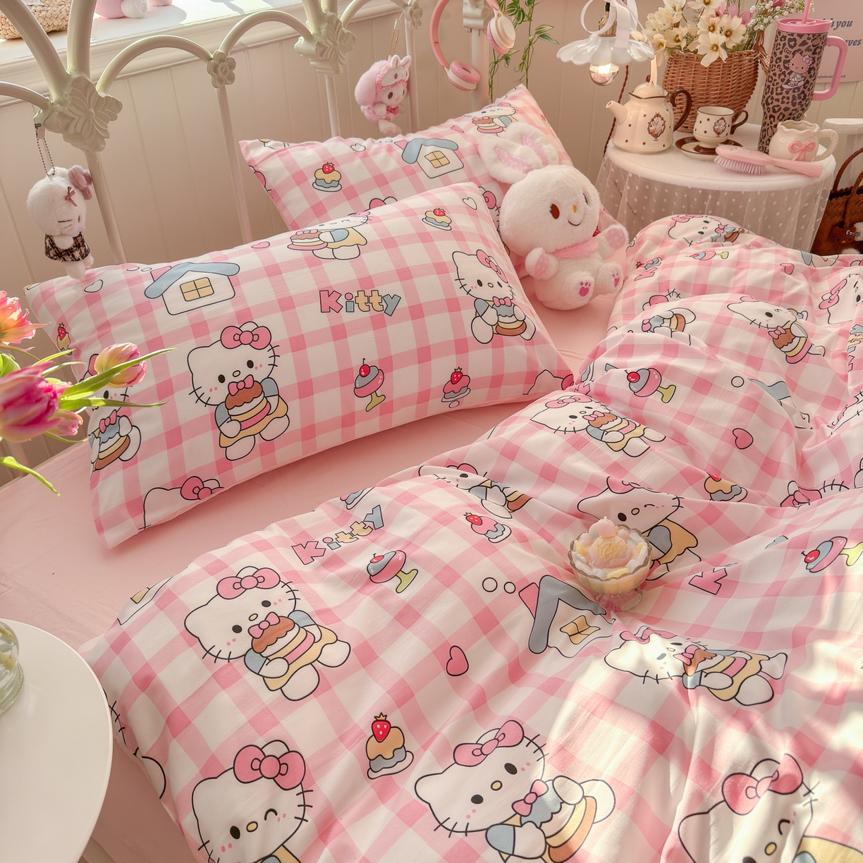 91家纺网 家纺一手货源 找家纺 卡斯诺家纺馆 2026新款卡通水洗云朵棉四件套下载文件包含买家秀 甜梦小喵