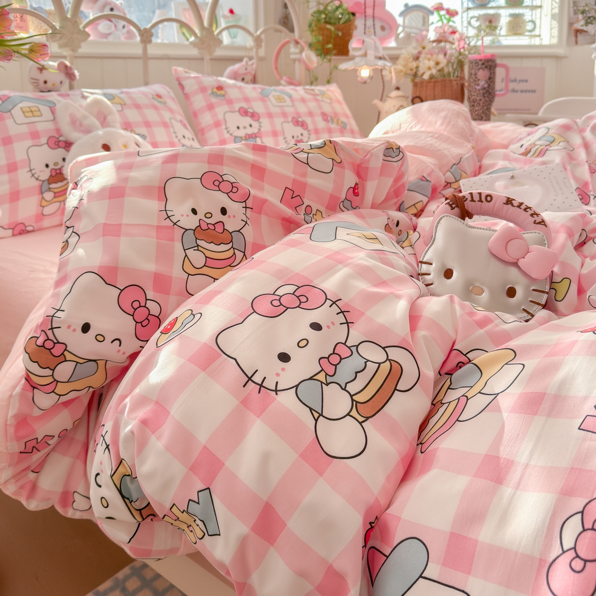 91家纺网 家纺一手货源 找家纺 卡斯诺家纺馆 2026新款卡通水洗云朵棉四件套下载文件包含买家秀 甜梦小喵