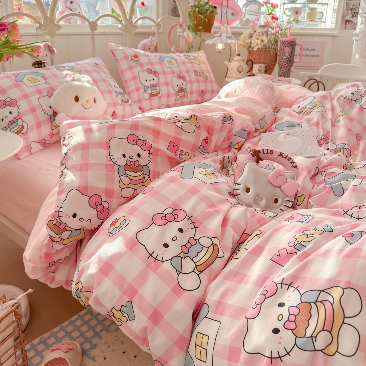 91家纺网 家纺一手货源 找家纺 卡斯诺家纺馆 2026新款卡通水洗云朵棉四件套下载文件包含买家秀 甜梦小喵