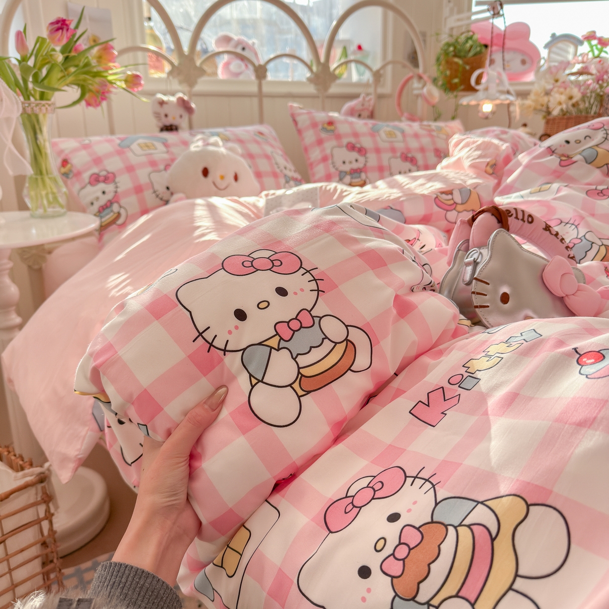 91家纺网 家纺一手货源 找家纺 卡斯诺家纺馆 2026新款卡通水洗云朵棉四件套下载文件包含买家秀 甜梦小喵