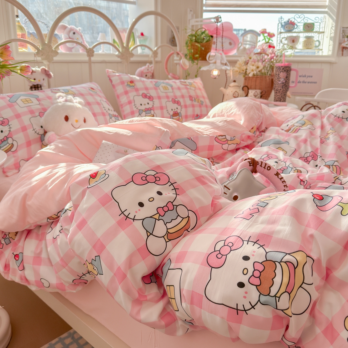 91家纺网 家纺一手货源 找家纺 卡斯诺家纺馆 2026新款卡通水洗云朵棉四件套下载文件包含买家秀 甜梦小喵