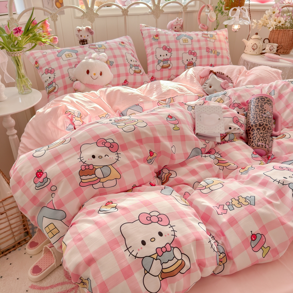 91家纺网 家纺一手货源 找家纺 卡斯诺家纺馆 2026新款卡通水洗云朵棉四件套下载文件包含买家秀 甜梦小喵