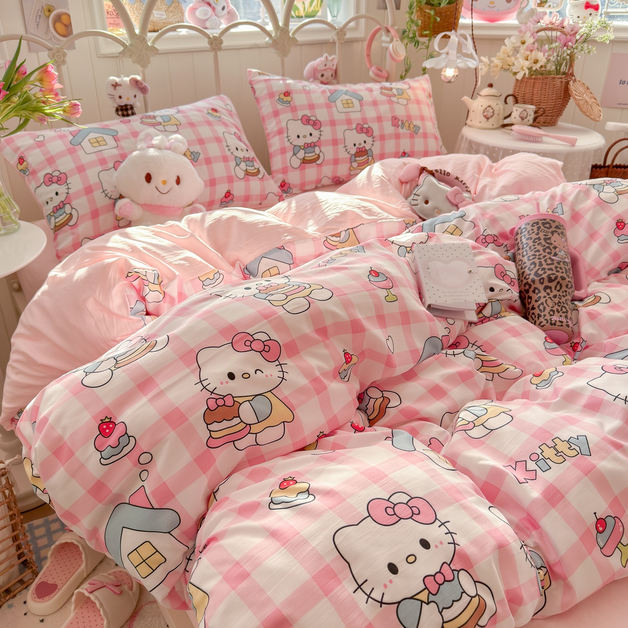 91家纺网 家纺一手货源 找家纺 卡斯诺家纺馆 2026新款卡通水洗云朵棉四件套下载文件包含买家秀 甜梦小喵