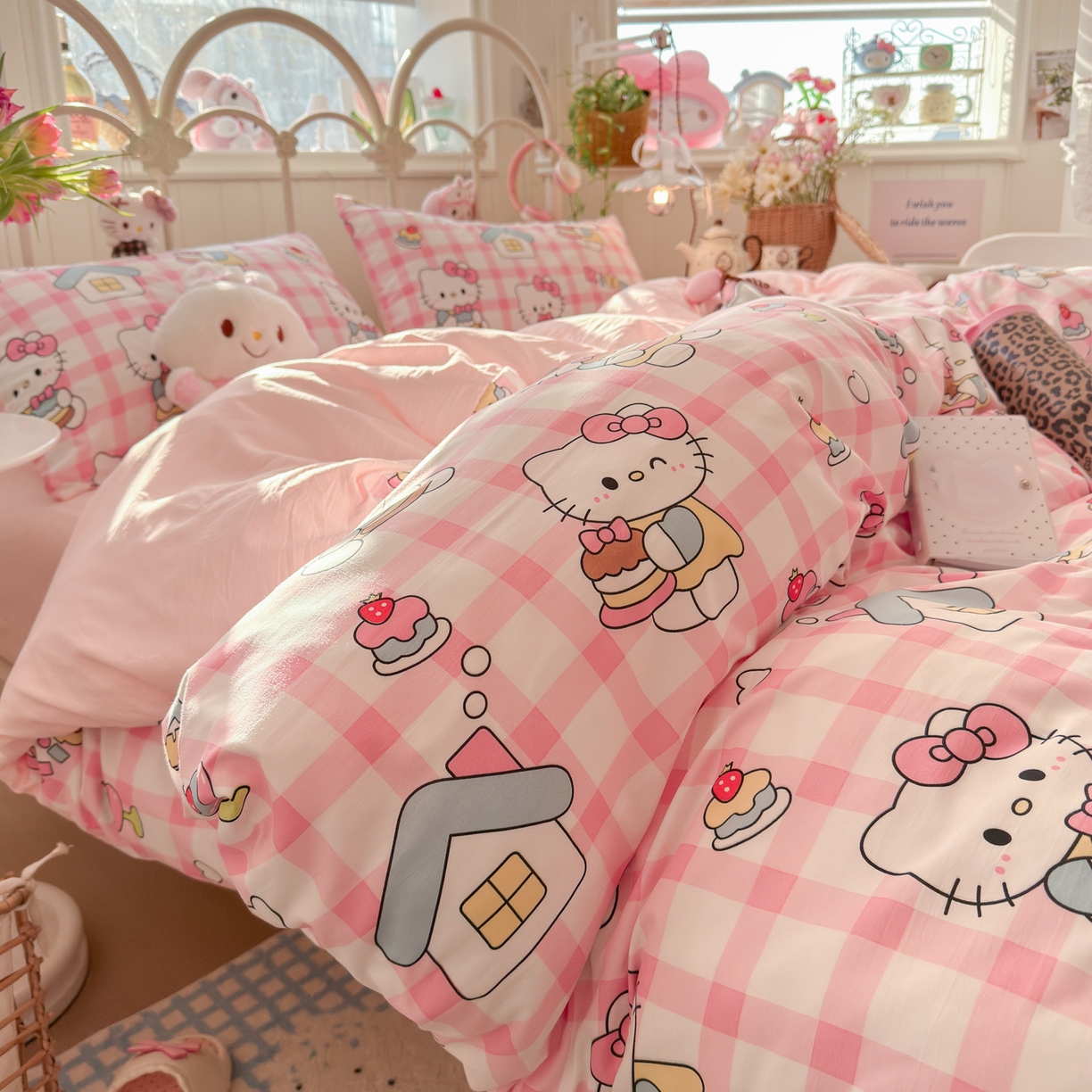 91家纺网 家纺一手货源 找家纺 卡斯诺家纺馆 2026新款卡通水洗云朵棉四件套下载文件包含买家秀 甜梦小喵