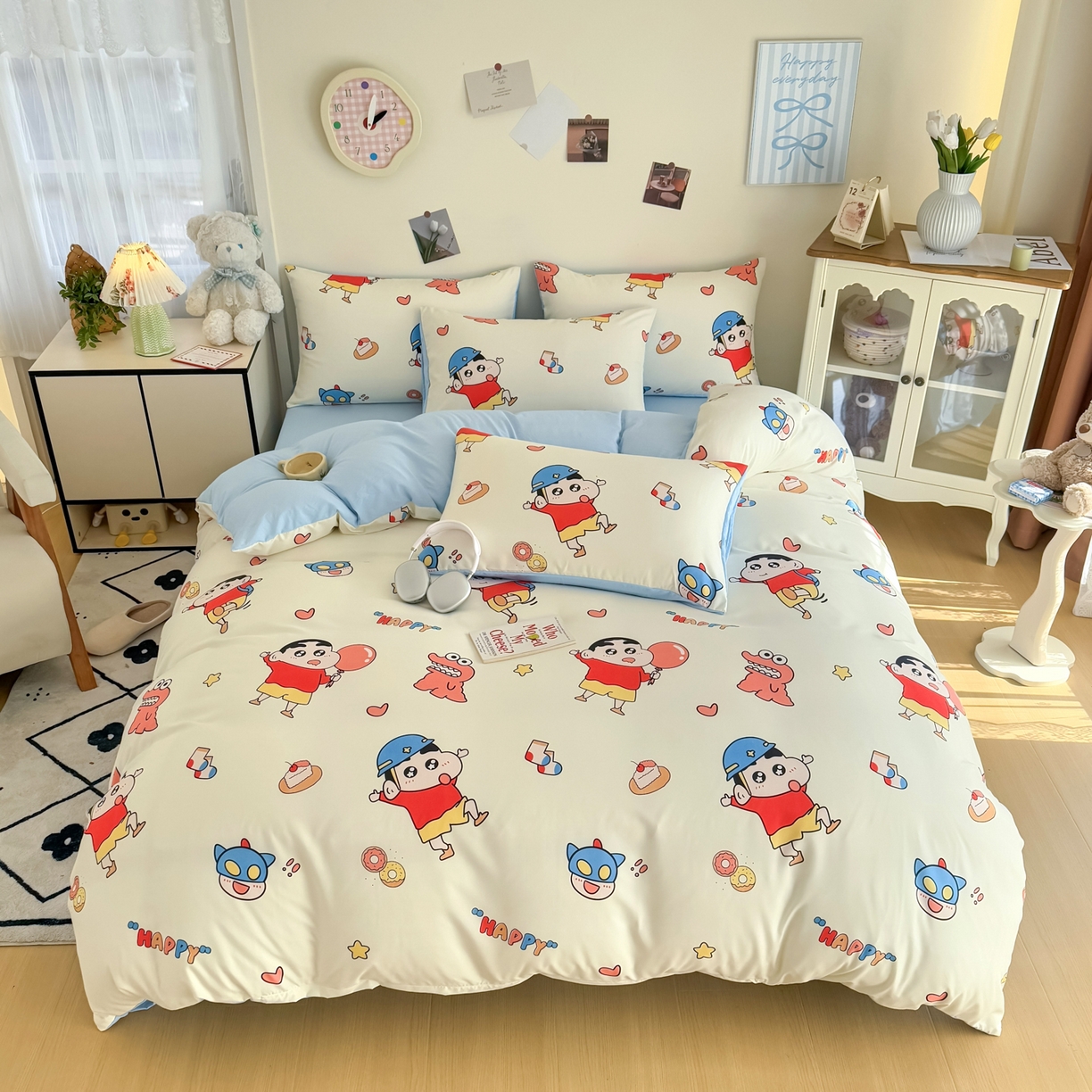 卡斯诺家纺馆 2026新款卡通水洗云朵棉四件套下载文件包含买家秀 淘气小新