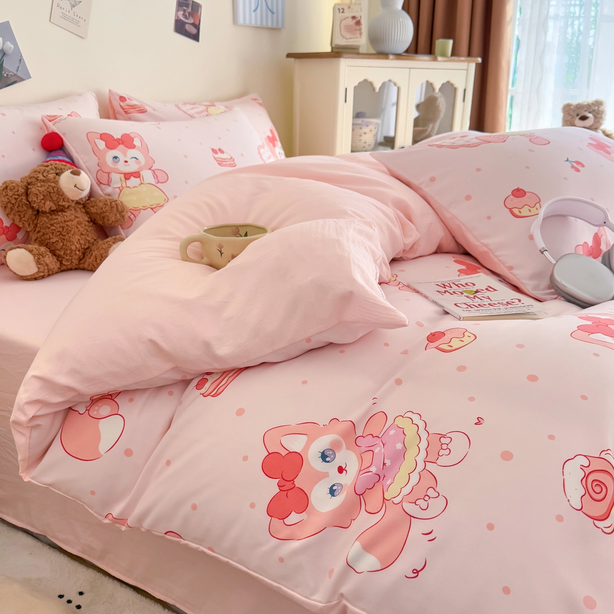 91家纺网 家纺一手货源 找家纺 卡斯诺家纺馆 2026新款卡通水洗云朵棉四件套下载文件包含买家秀 玲娜