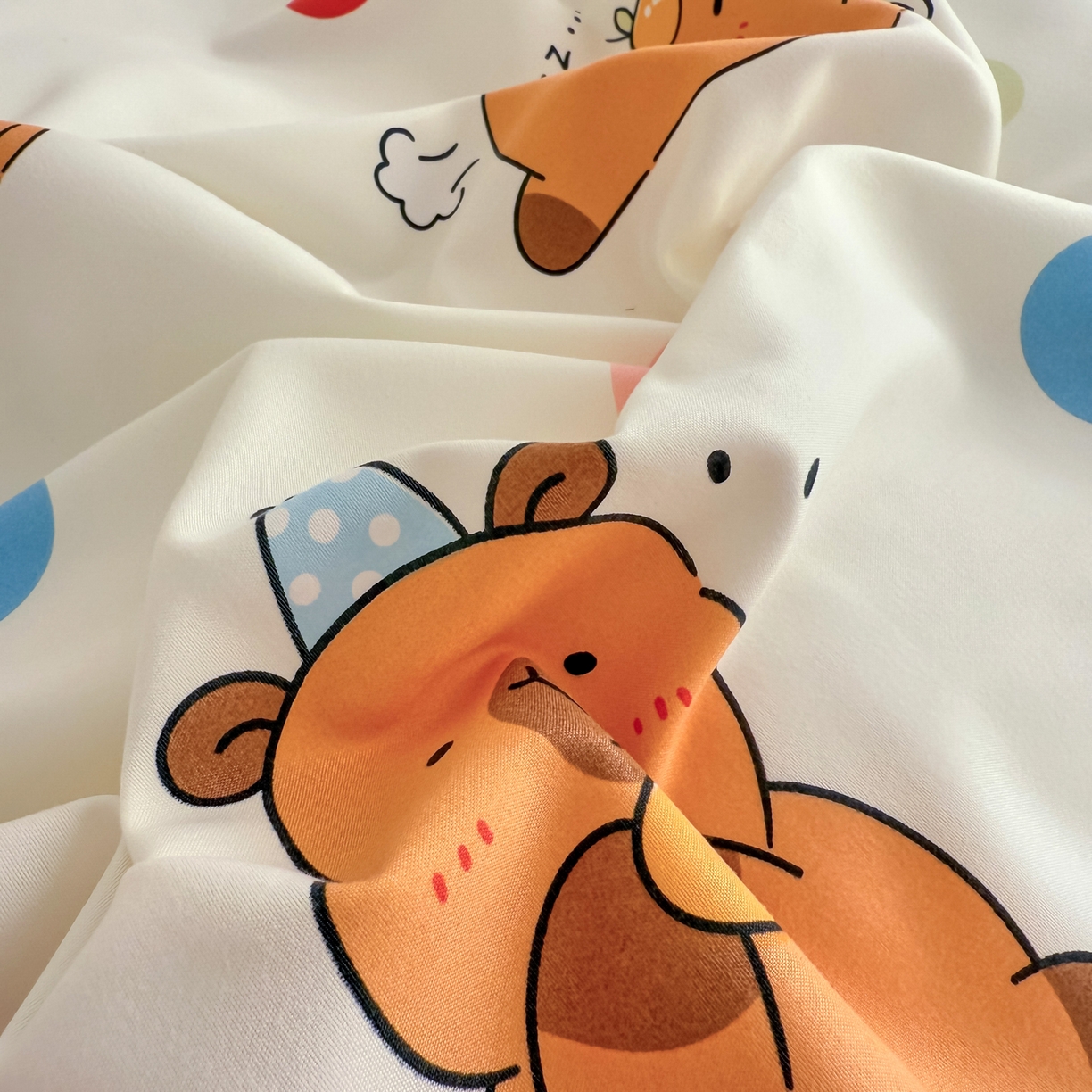 91家纺网 家纺一手货源 找家纺 卡斯诺家纺馆 2026新款卡通水洗云朵棉四件套下载文件包含买家秀 卡皮巴拉