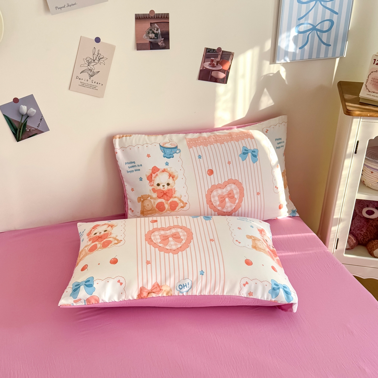 91家纺网 家纺一手货源 找家纺 卡斯诺家纺馆 2026新款卡通水洗云朵棉四件套下载文件包含买家秀 萝莉小熊