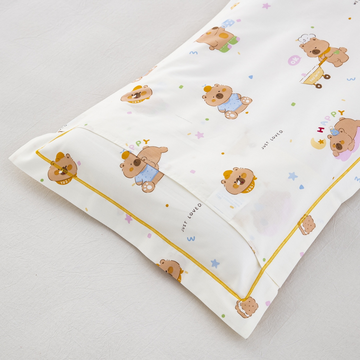 91家纺网 家纺一手货源 找家纺 乐秀家纺 2026新款卡通全棉枕套儿童幼儿园枕头开心卡皮巴拉