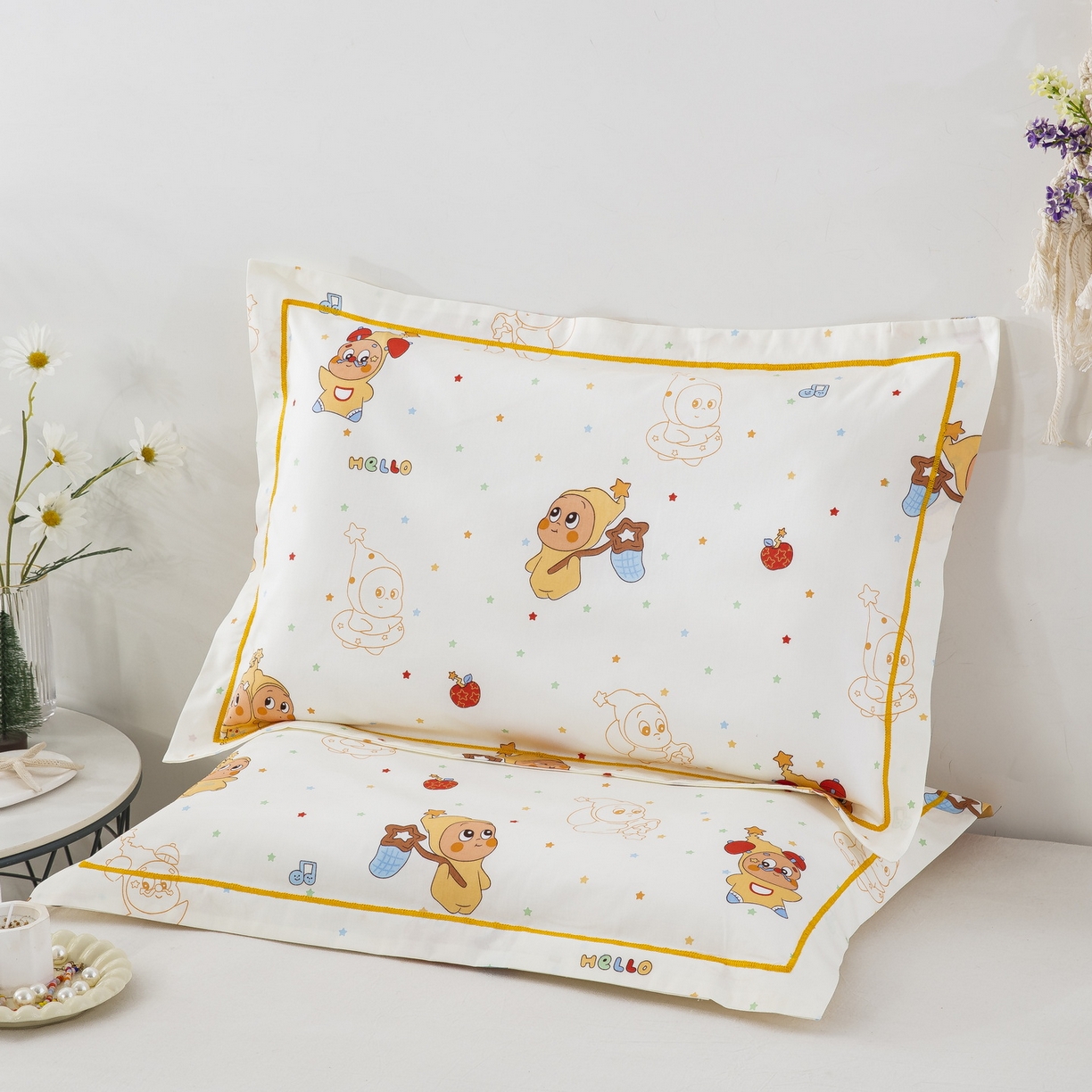 91家纺网 家纺一手货源 找家纺 乐秀家纺 2026新款卡通全棉枕套儿童幼儿园枕头星梦人