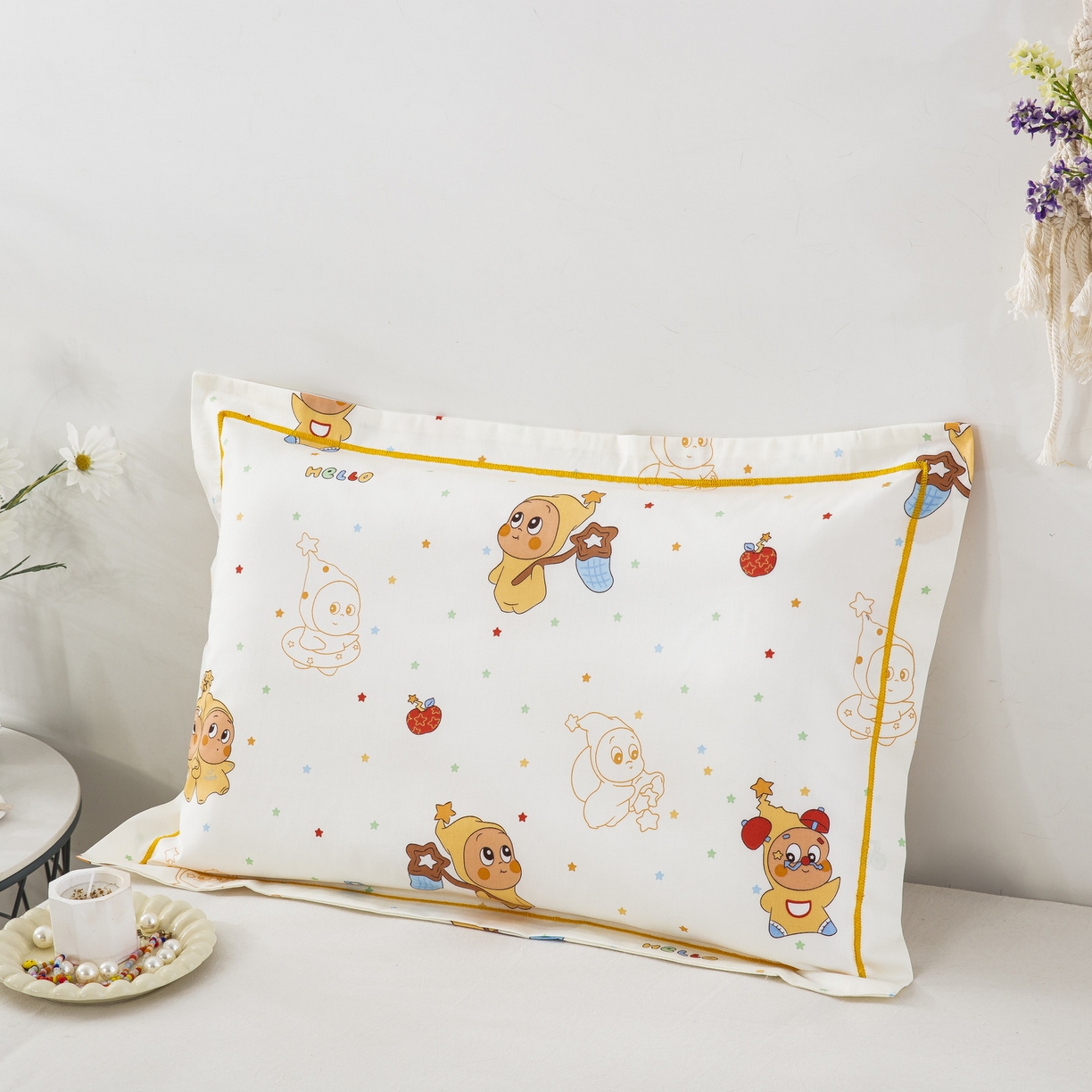 91家纺网 家纺一手货源 找家纺 乐秀家纺 2026新款卡通全棉枕套儿童幼儿园枕头星梦人