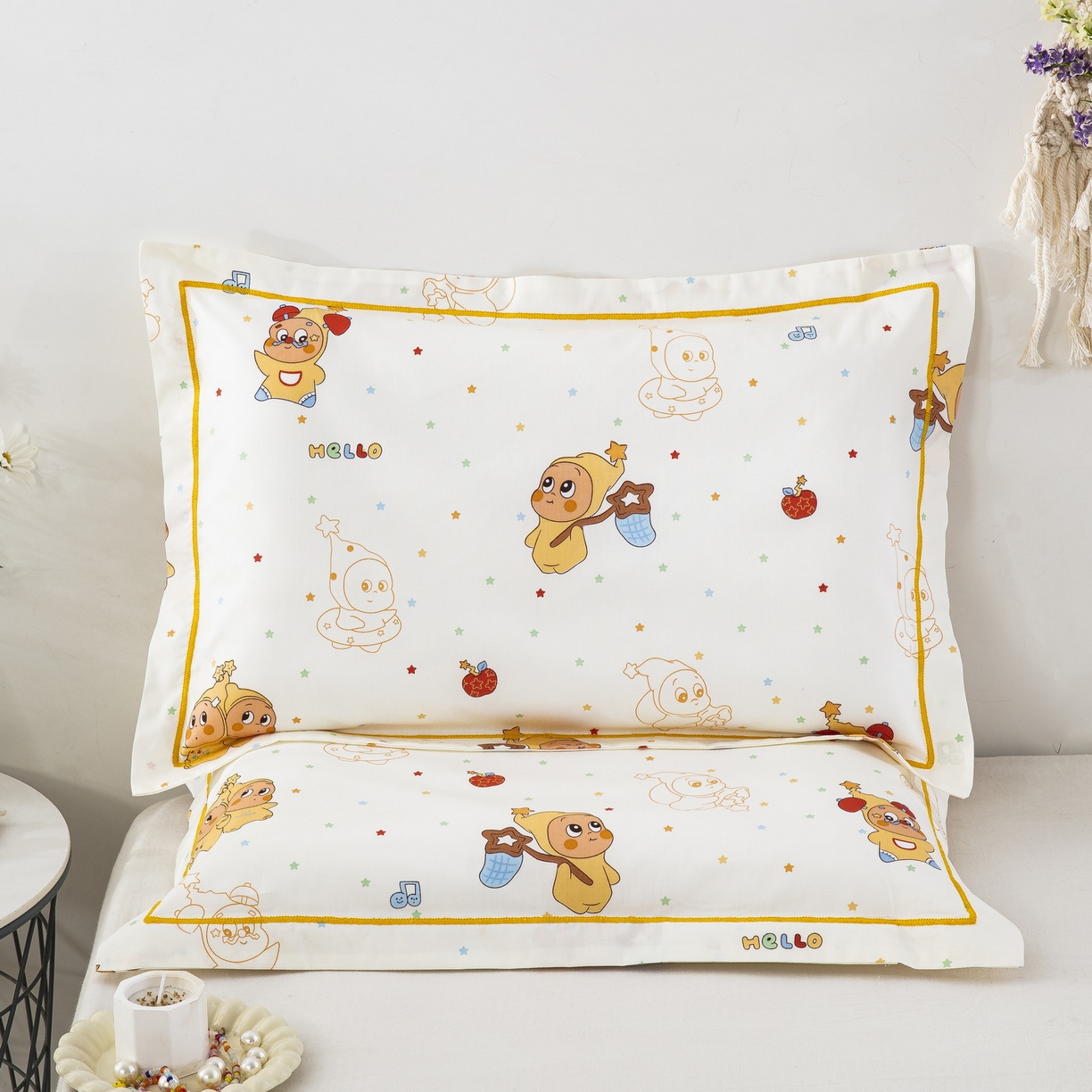 91家纺网 家纺一手货源 找家纺 乐秀家纺 2026新款卡通全棉枕套儿童幼儿园枕头星梦人