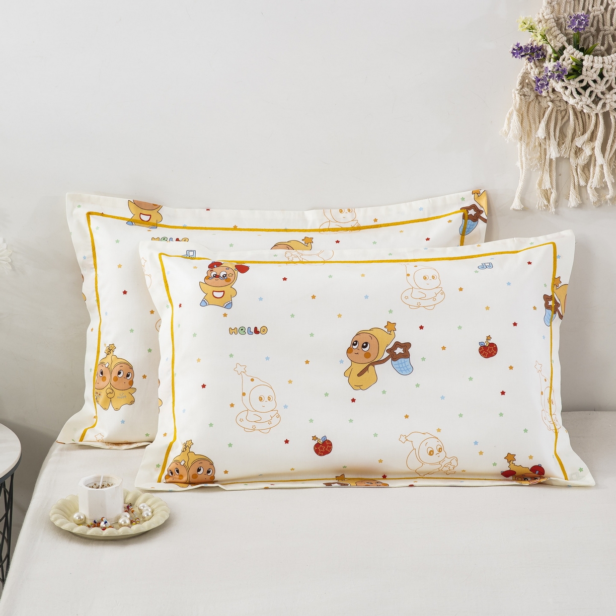 乐秀家纺 2026新款卡通全棉枕套儿童幼儿园枕头星梦人