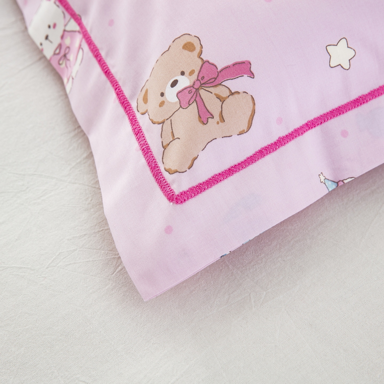 91家纺网 家纺一手货源 找家纺 乐秀家纺 2026新款卡通全棉枕套儿童幼儿园枕头云朵小熊