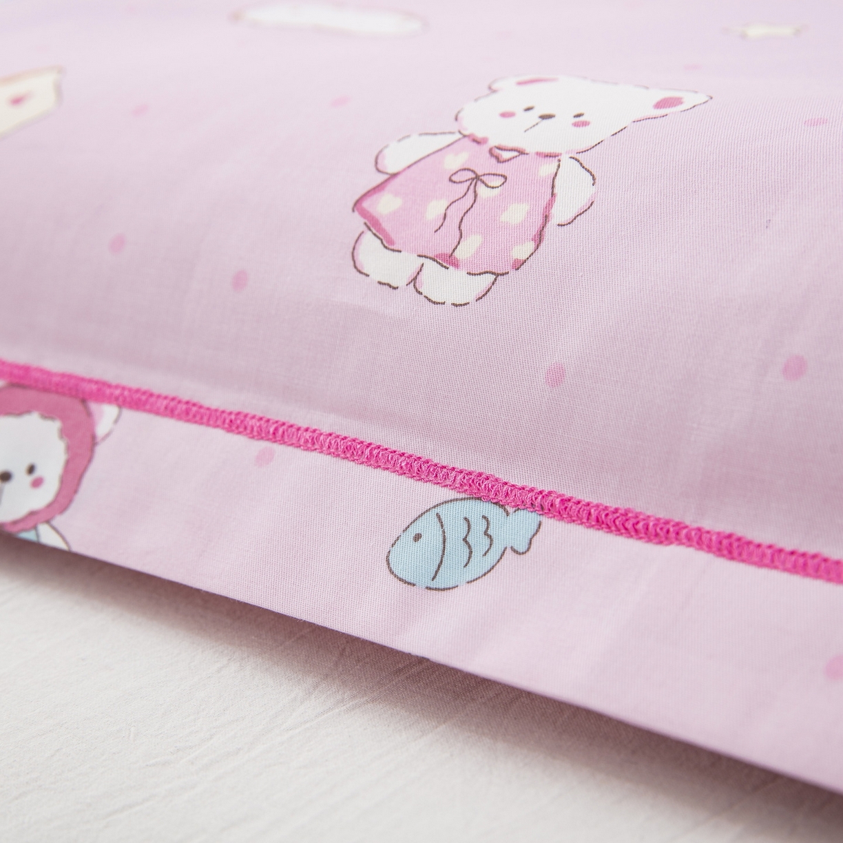 91家纺网 家纺一手货源 找家纺 乐秀家纺 2026新款卡通全棉枕套儿童幼儿园枕头云朵小熊