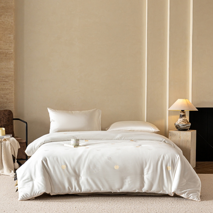 91家纺网 家纺一手货源 找家纺 茧月家纺 2026新款桑蚕长丝喜被被子被芯 喜被-白