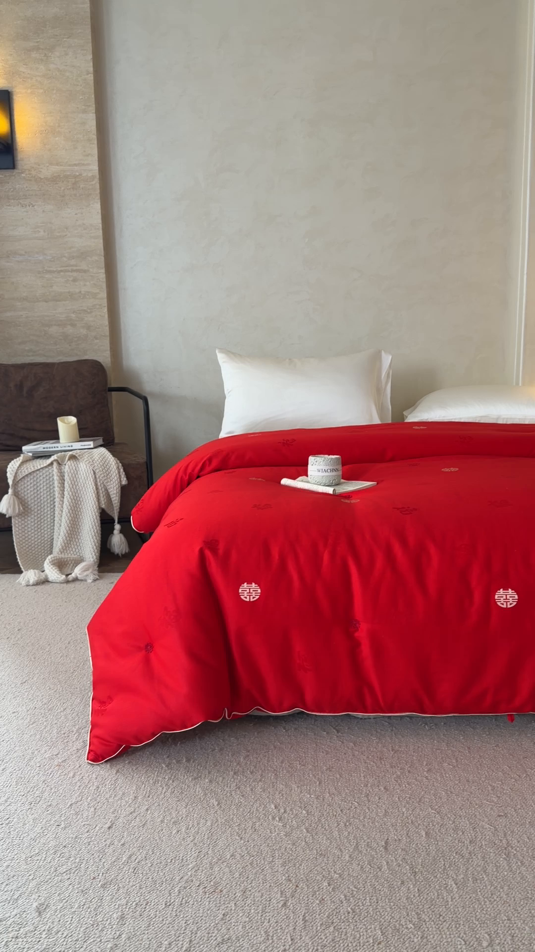 91家纺网 家纺一手货源 找家纺 茧月家纺 2026新款桑蚕长丝喜被被子被芯 喜被-红