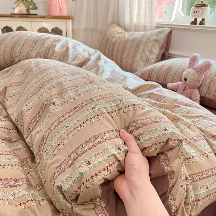 91家纺网 家纺一手货源 找家纺 （总）优佳优品 【提供买家秀】2026新款加厚水洗仿棉A类印花四件套