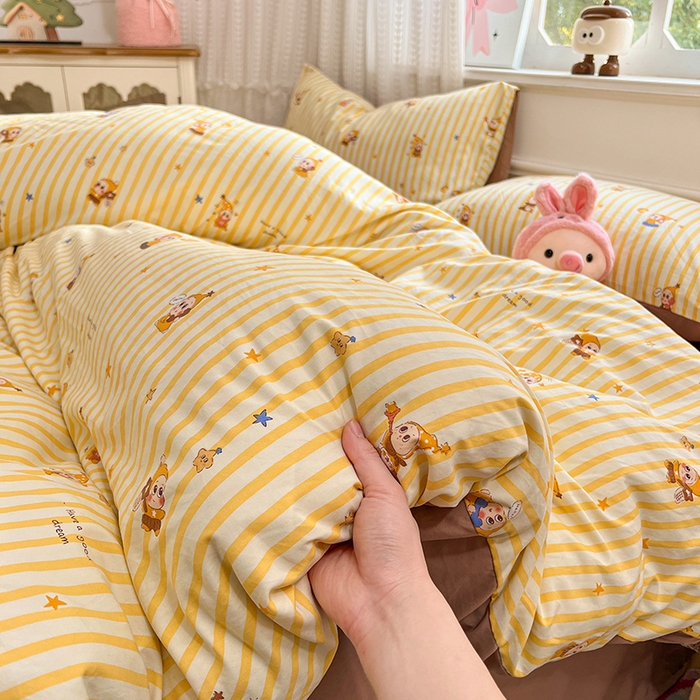 91家纺网 家纺一手货源 找家纺 （总）优佳优品 【提供买家秀】2026新款加厚水洗仿棉A类印花四件套