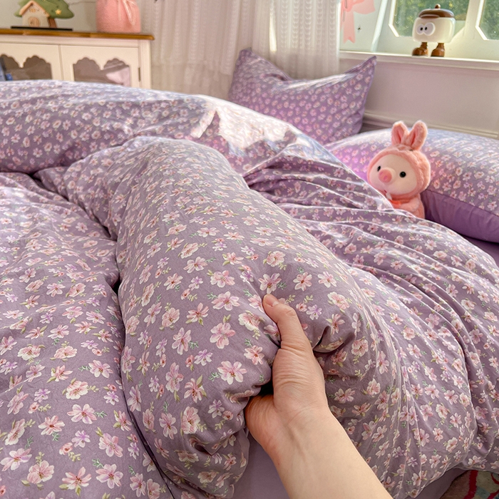 91家纺网 家纺一手货源 找家纺 （总）优尚佳生活馆 【提供买家秀】2026新款加厚水洗仿棉A类印花四件套