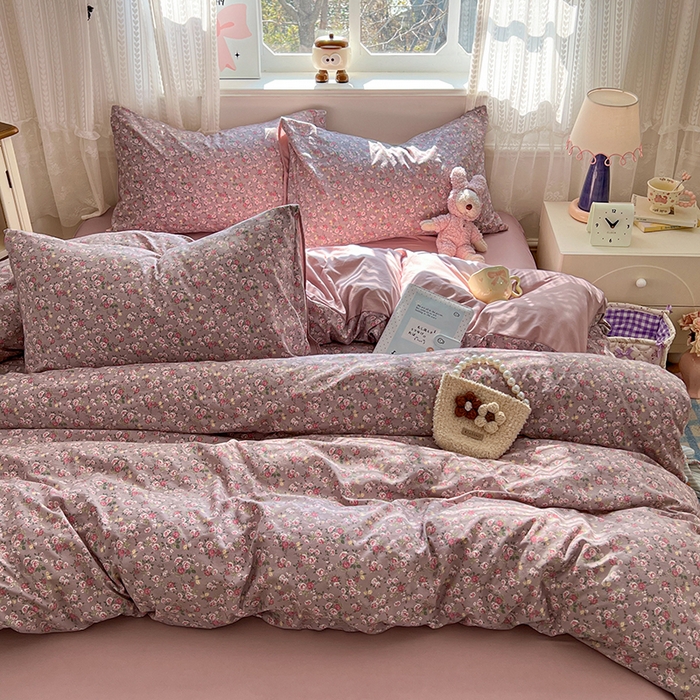 91家纺网 家纺一手货源 找家纺 优佳优品 【提供买家秀】2026新款加厚水洗仿棉A类印花四件套 旧枕玫香