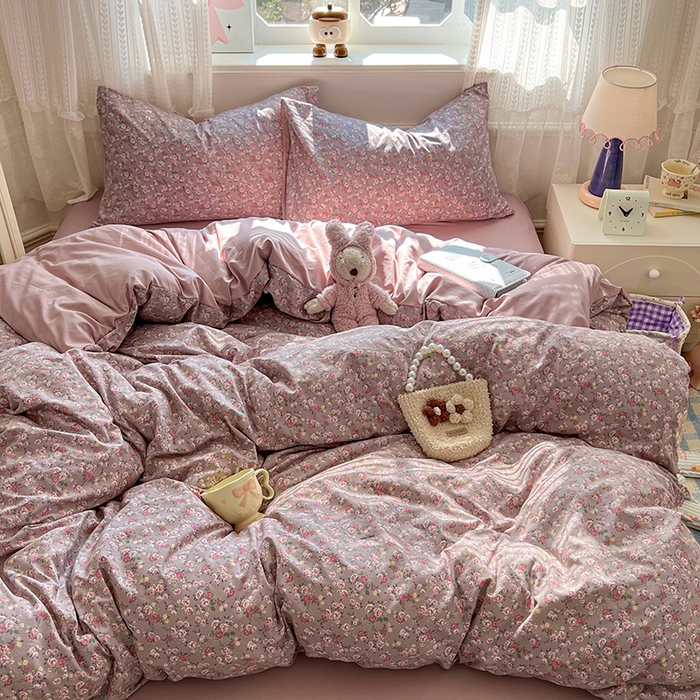 91家纺网 家纺一手货源 找家纺 优佳优品 【提供买家秀】2026新款加厚水洗仿棉A类印花四件套 旧枕玫香