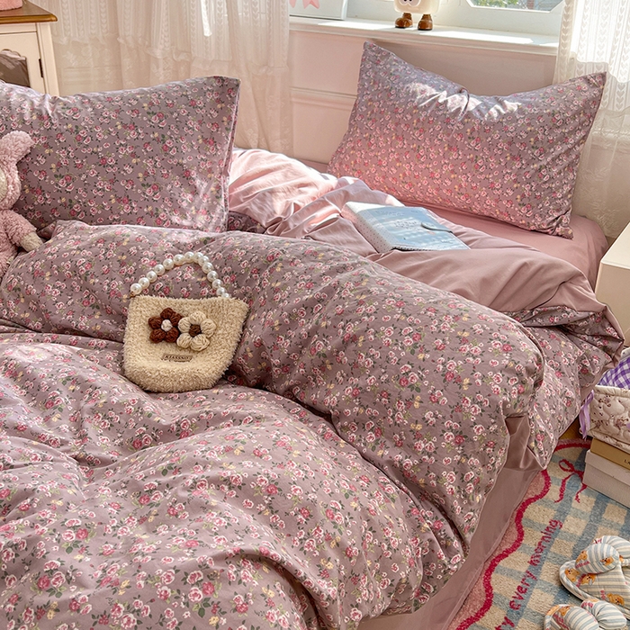 91家纺网 家纺一手货源 找家纺 优佳优品 【提供买家秀】2026新款加厚水洗仿棉A类印花四件套 旧枕玫香