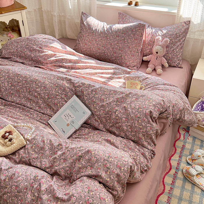 91家纺网 家纺一手货源 找家纺 优佳优品 【提供买家秀】2026新款加厚水洗仿棉A类印花四件套 旧枕玫香