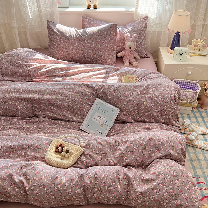 91家纺网 家纺一手货源 找家纺 优佳优品 【提供买家秀】2026新款加厚水洗仿棉A类印花四件套 旧枕玫香