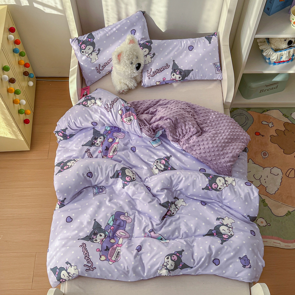 91家纺网 家纺一手货源 找家纺 （总）希诺家居 2026新款三丽鸥针织豆豆多功能盖毯可拆卸被子被套儿童学生被子