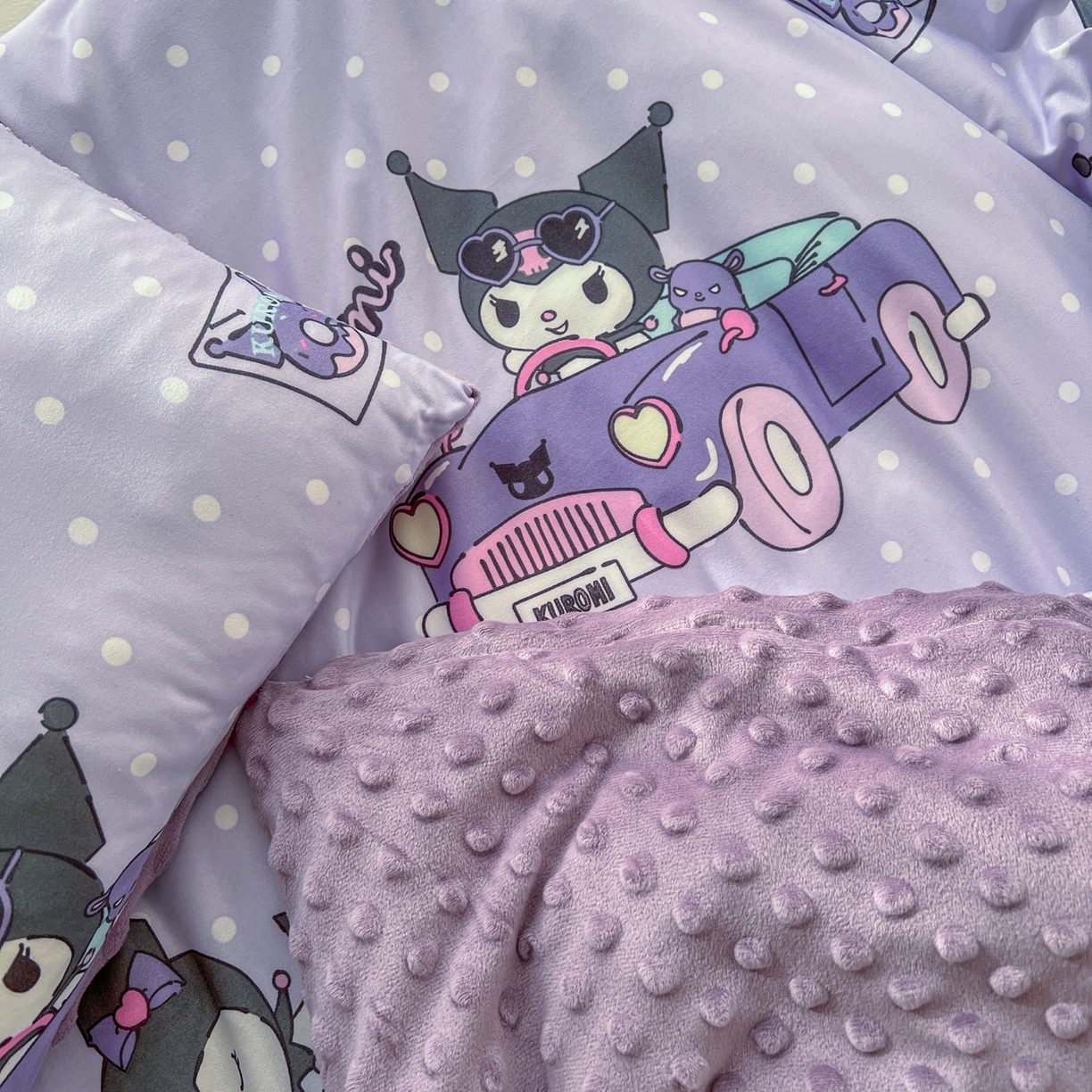 91家纺网 家纺一手货源 找家纺 （总）希诺家居 2026新款三丽鸥针织豆豆多功能盖毯可拆卸被子被套儿童学生被子