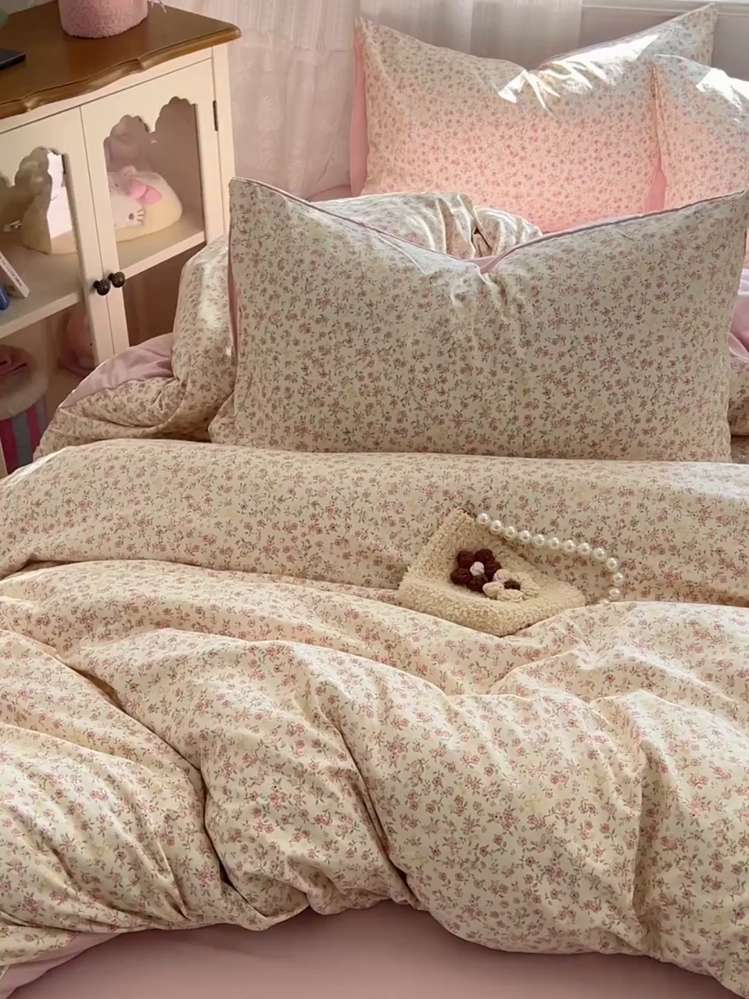 91家纺网 家纺一手货源 找家纺 优尚佳生活馆 【提供买家秀】2026新款加厚水洗仿棉A类印花四件套 樱洛花眠