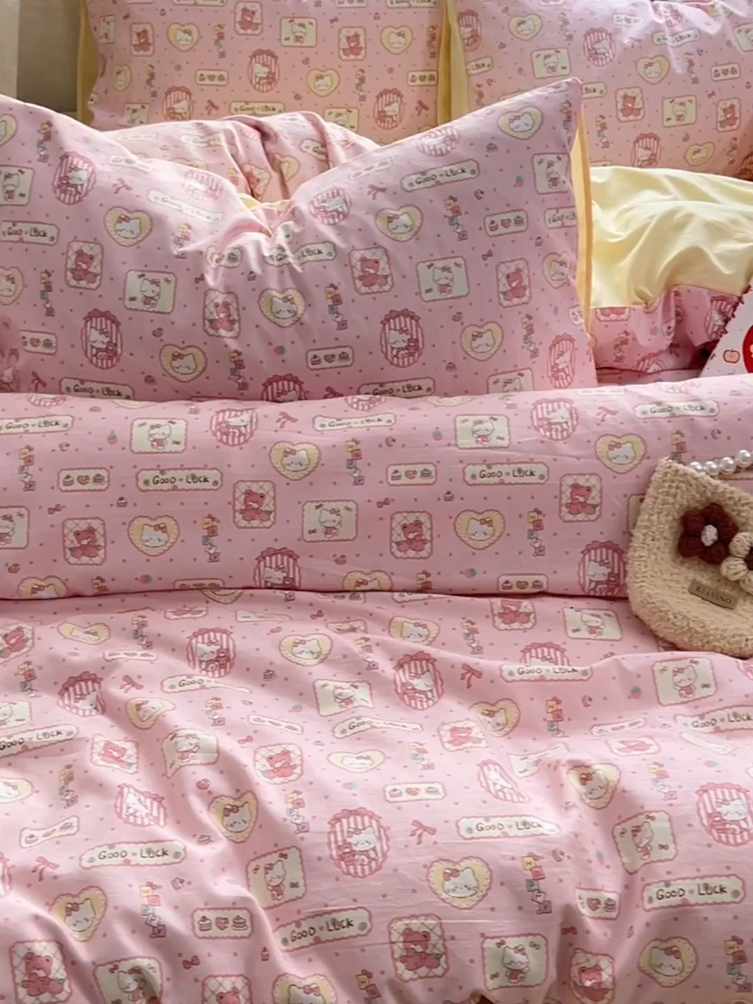 91家纺网 家纺一手货源 找家纺 优佳优品 【提供买家秀】2026新款加厚水洗仿棉A类印花四件套 福喵逢喜